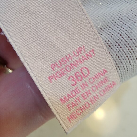 Victoria Secret White Lace Embellished Studded Push Up Bra 36D - Picture 7 of 7